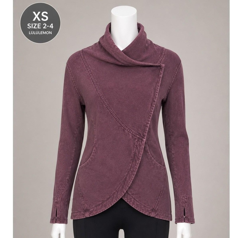 Lululemon That's A Wrap Jacket Burgundy Open Front Yoga Activewear XS Womens 2-4